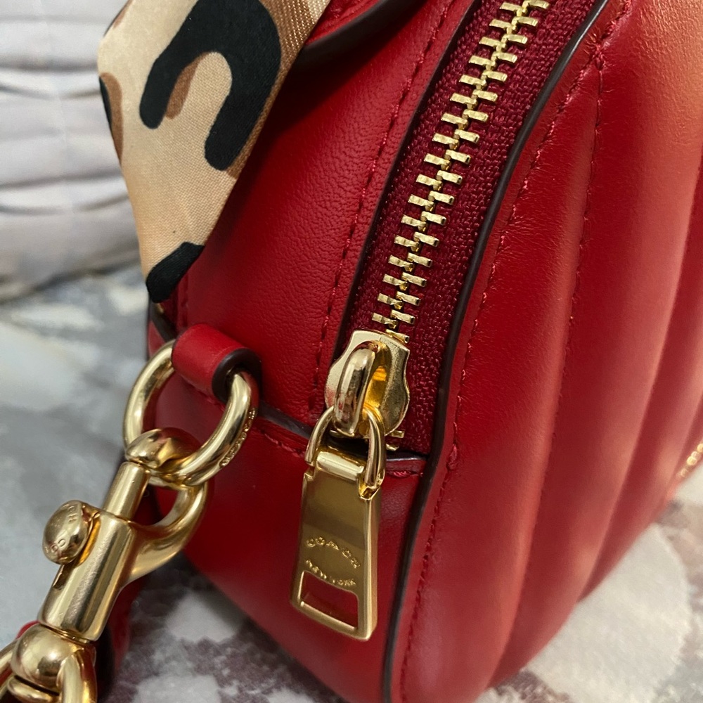 Serena Satchel with Linear Quilting and FREE twilly style scarf - Picture 6 of 13